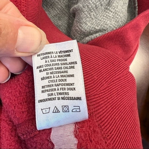 AÉROPOSTALE athletic department red hoodie with pocket, M, patchwork stitching. - Picture 14 of 14